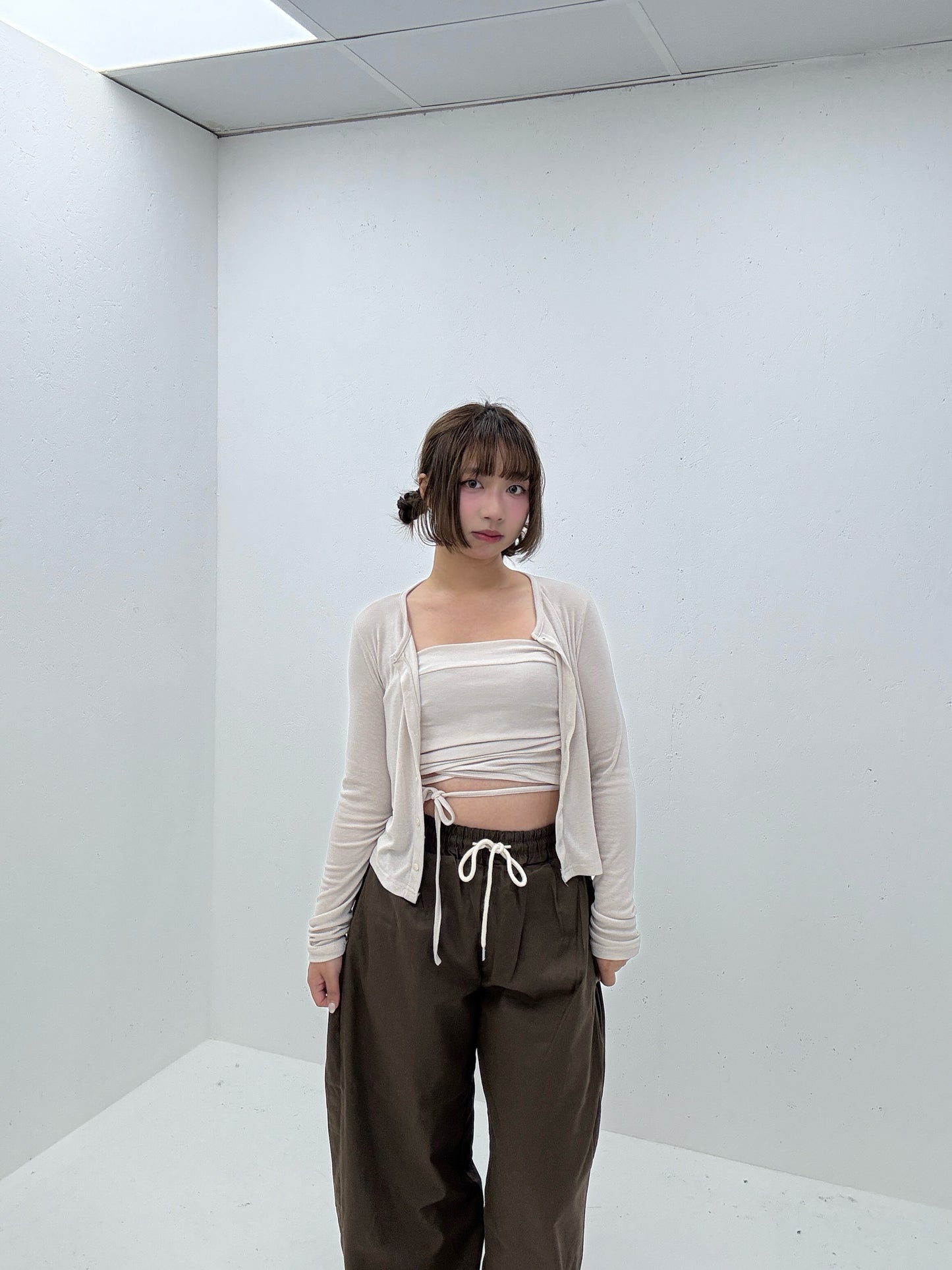 (Preorder) 2 Way Camisole Cardigan Layered Set