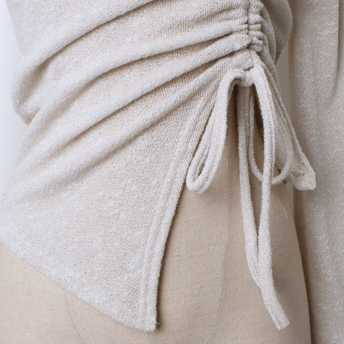 Unbalanced Ribbon Knit Strap Top