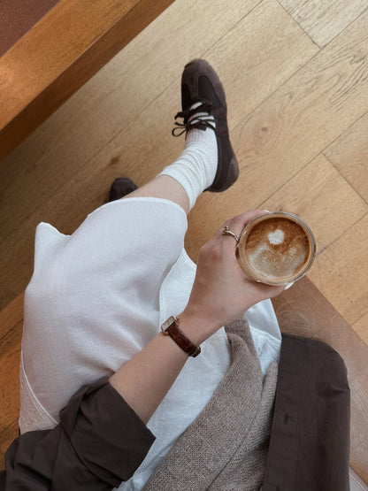 Ribbon Mood Sneakers (Brown)