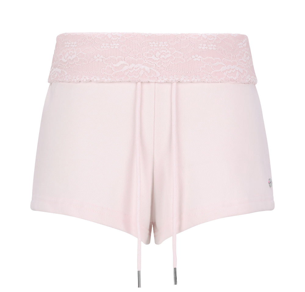 [Zanne] Brand Made Coguette Lace Sagging Folding Shorts (3 Colours)