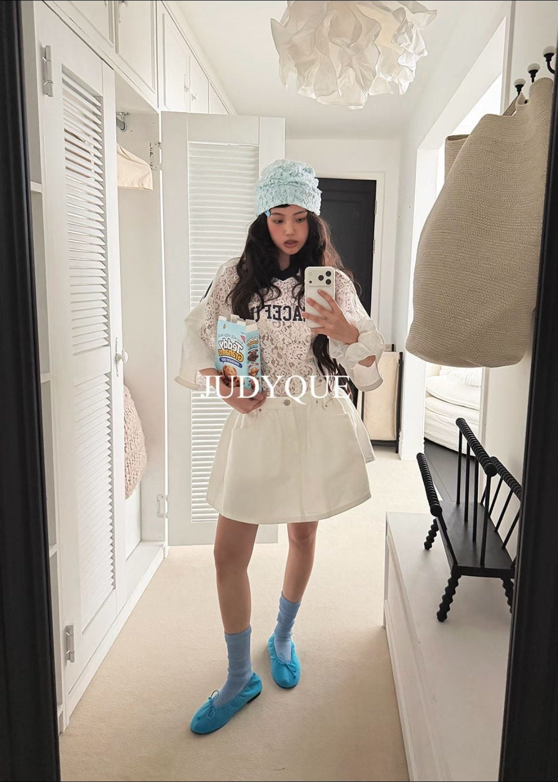 High End Lace Jercey Mesh Oversized Tee