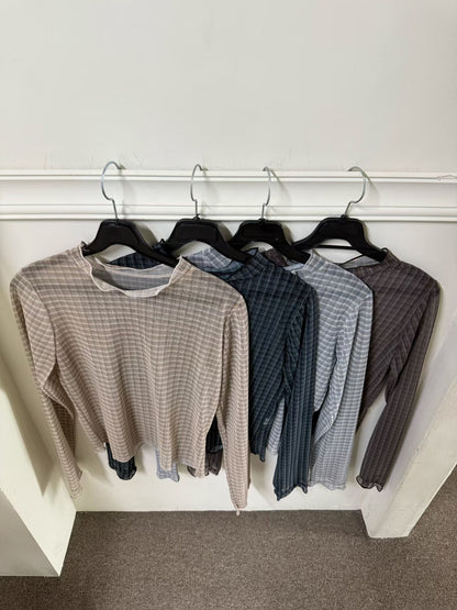 (Preorder) Sheer Layered Mock Neck T Shirt