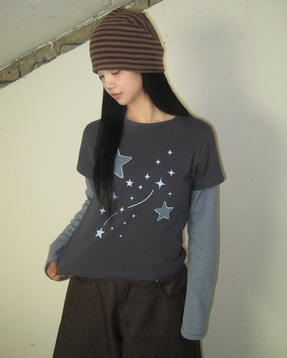 Nightstar layered long sleeve tee