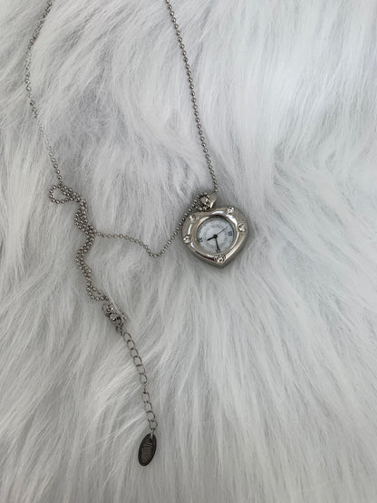 [Grumpy Stuff] Twinkle Heart Clock Long Necklace