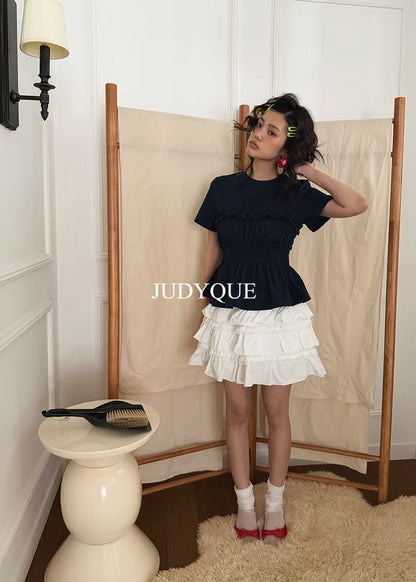 High End Smocked Waist Ruffle Blouse (3 Colours)