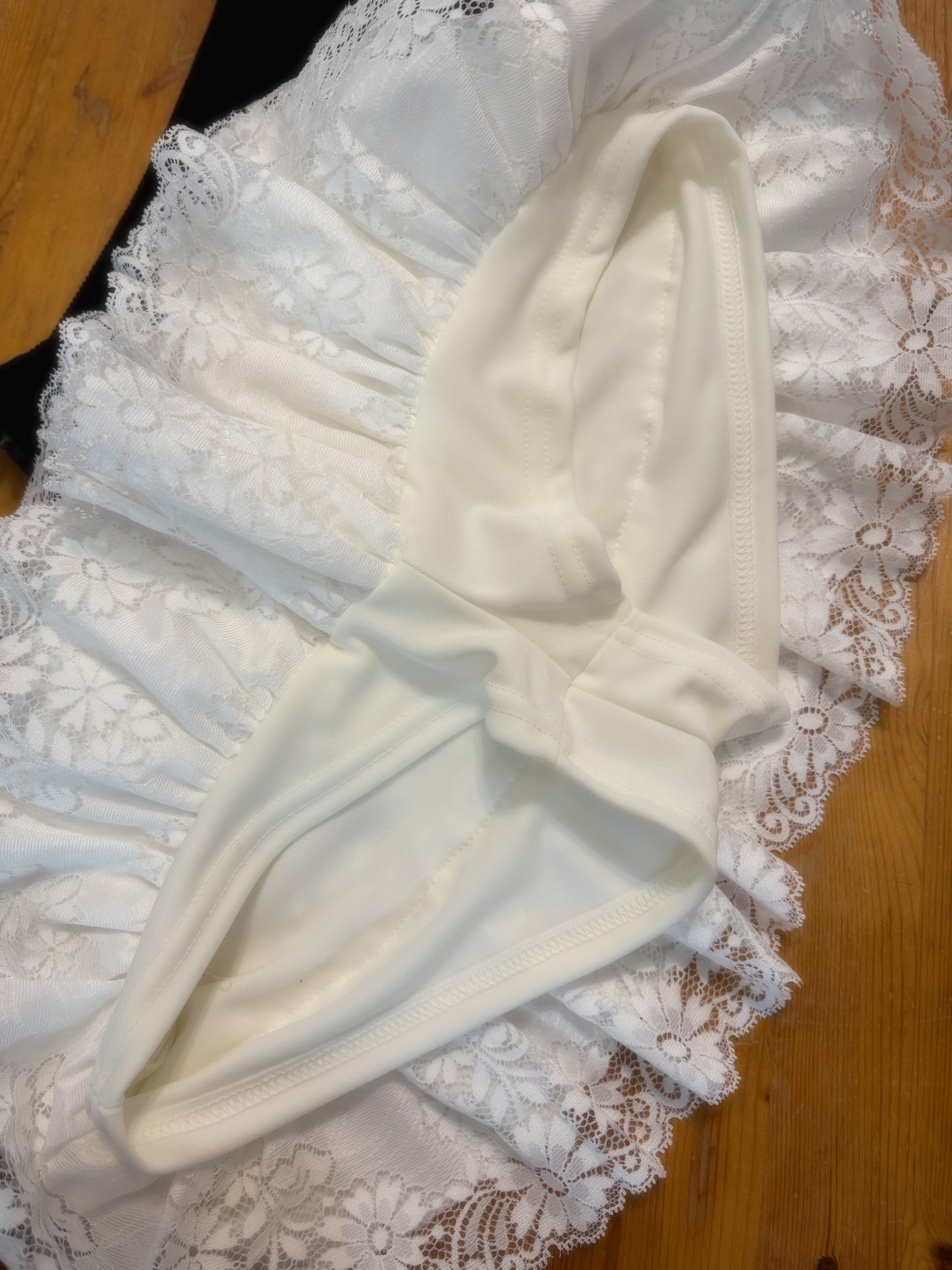 Premium Lace Layered Ruffle Mini Skirt with Bow details