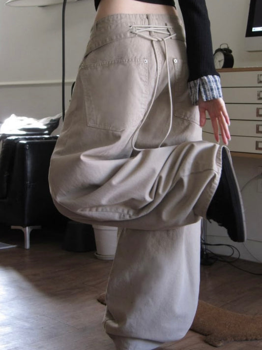 Corset Back Tie Pants