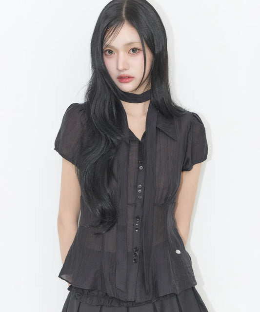 [ILLIGO] Flared Puff Blouse (4 colours)