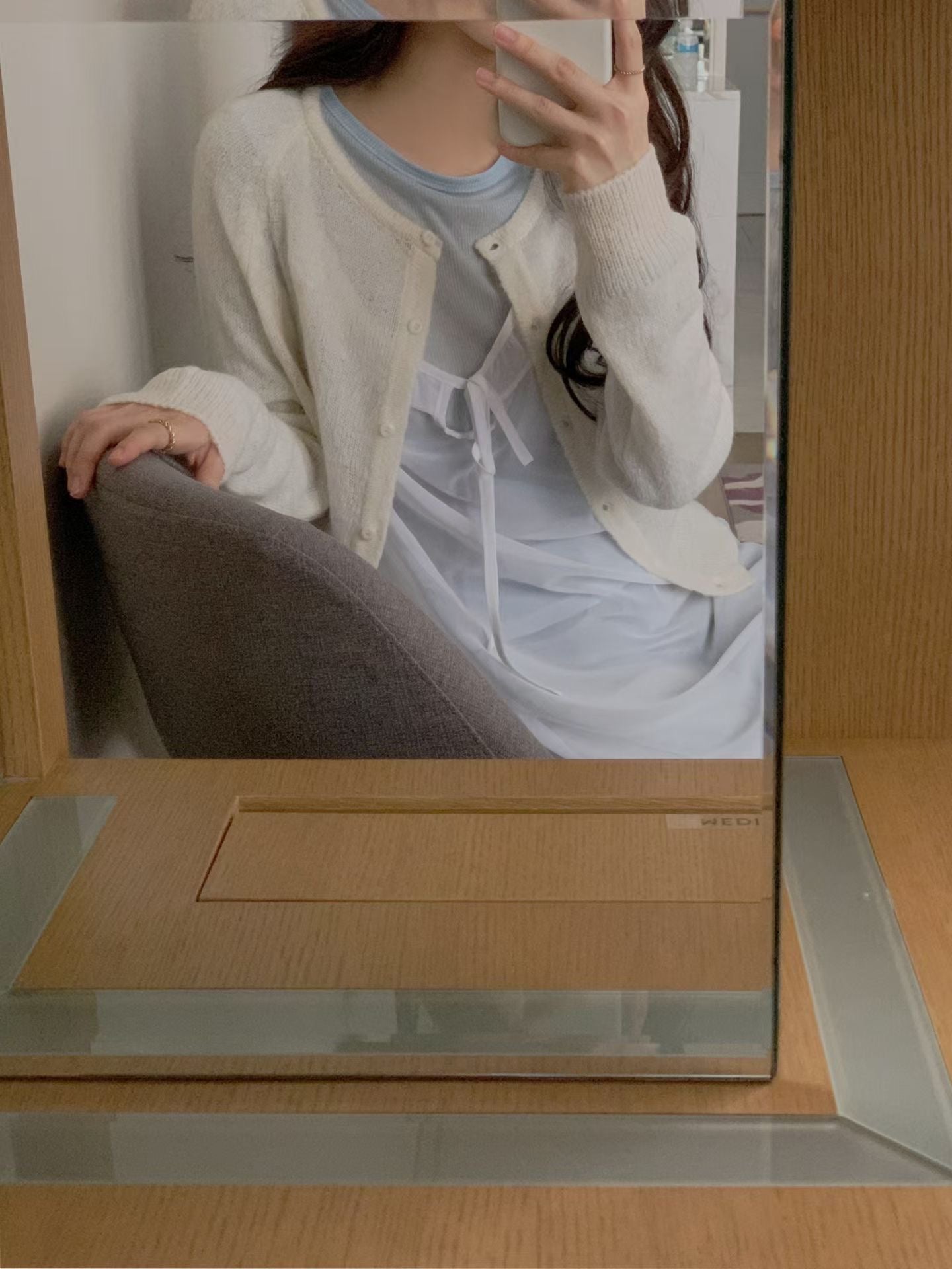 Spring Candy Round Neck Basic Mohair Cardigan