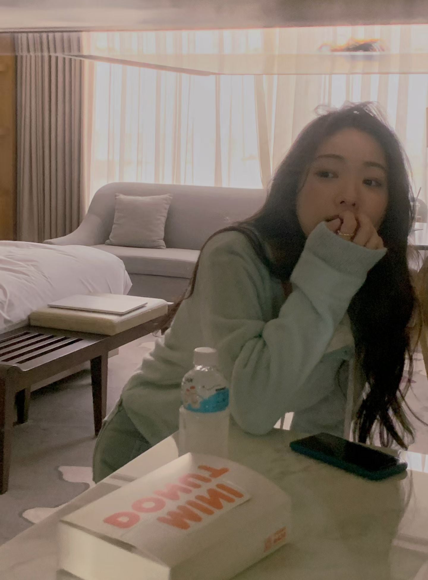 Spring Candy Round Neck Basic Mohair Cardigan