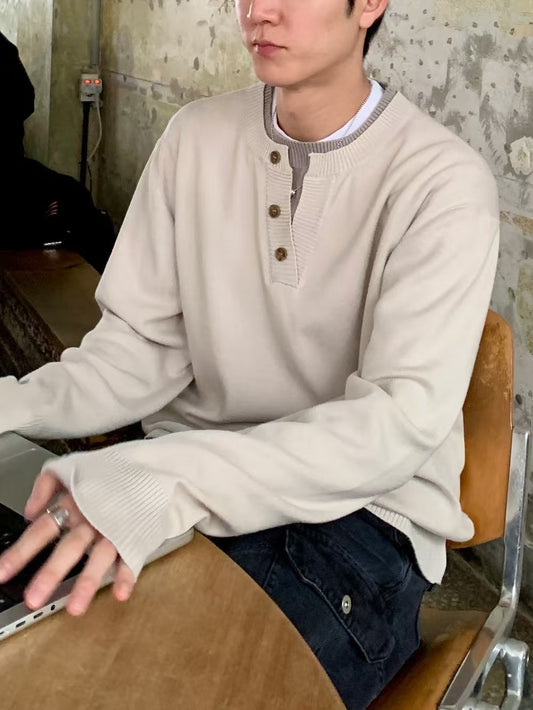 (Preorder) Unisex Men Non-layered Round Neck Knit