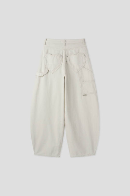 (Preorder) Love Ring Pocket Balloon Wide Cotton Pants