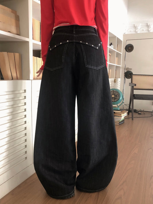 Western Black Denim Pants