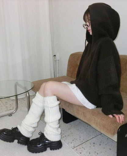 （DEC NEW) Hand Warmer Winter Honeycomb Knit Hoodie