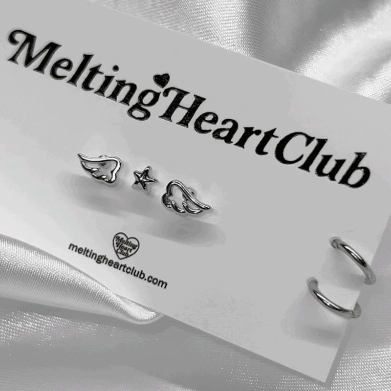 [Melting Heart Club] Baby Star Angel Piercing Earring Set
