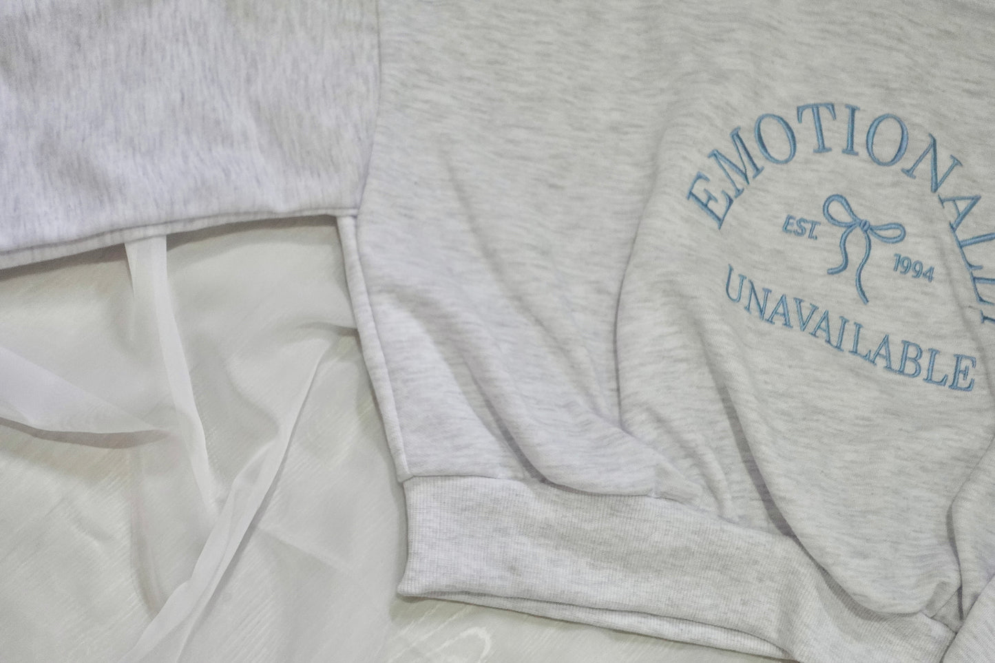 Spring “E.M.O Unavailable” Cropped Sweatshirt