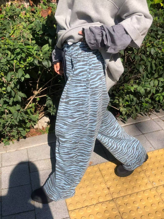 (Preorder) Grade pants cotton washed zebra pigment banding loose fit pintuck