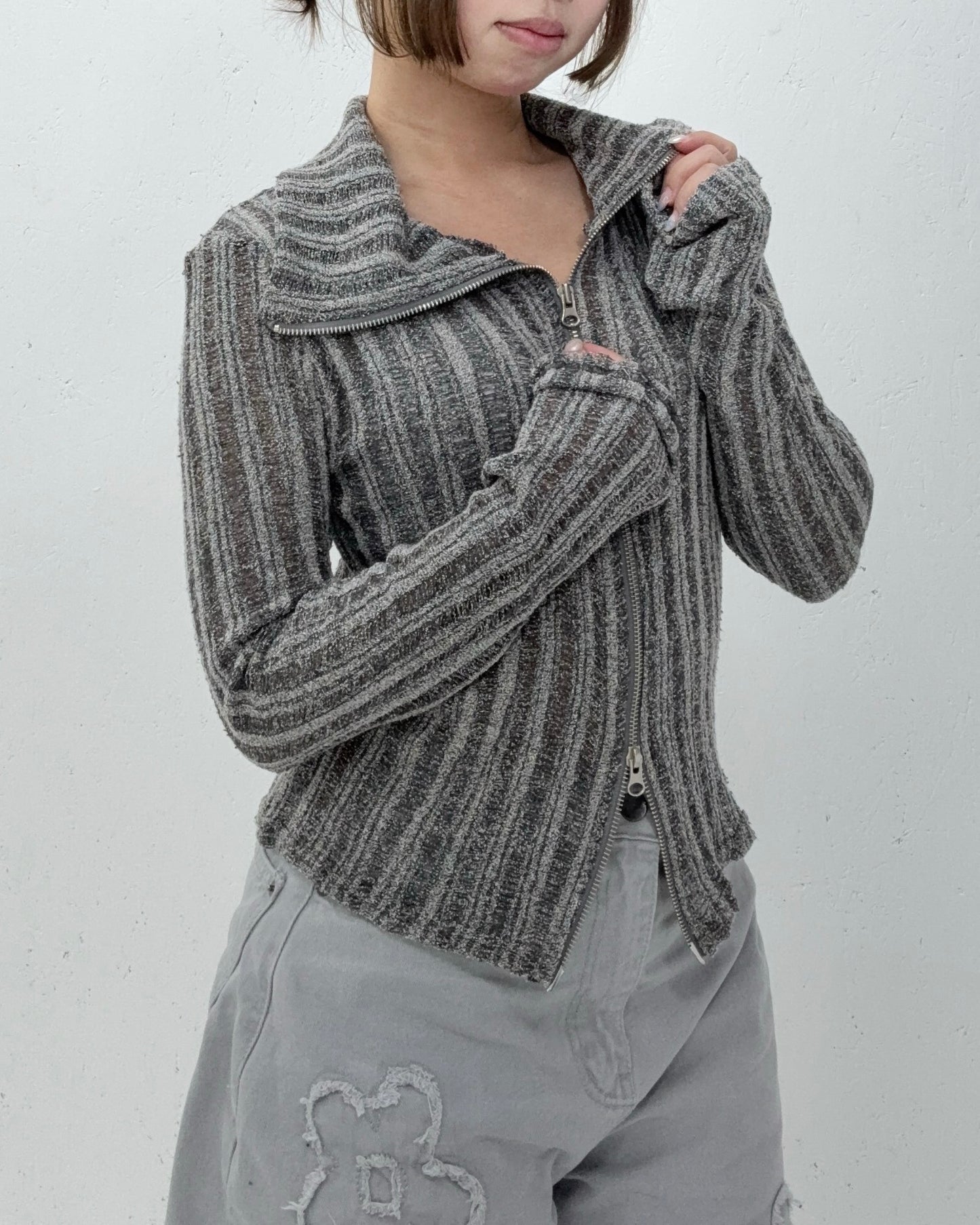 (Preorder) Snow Two-way Polo Cardigan