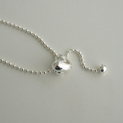 Eeiitt Long Adustable Heart Necklace in Silver