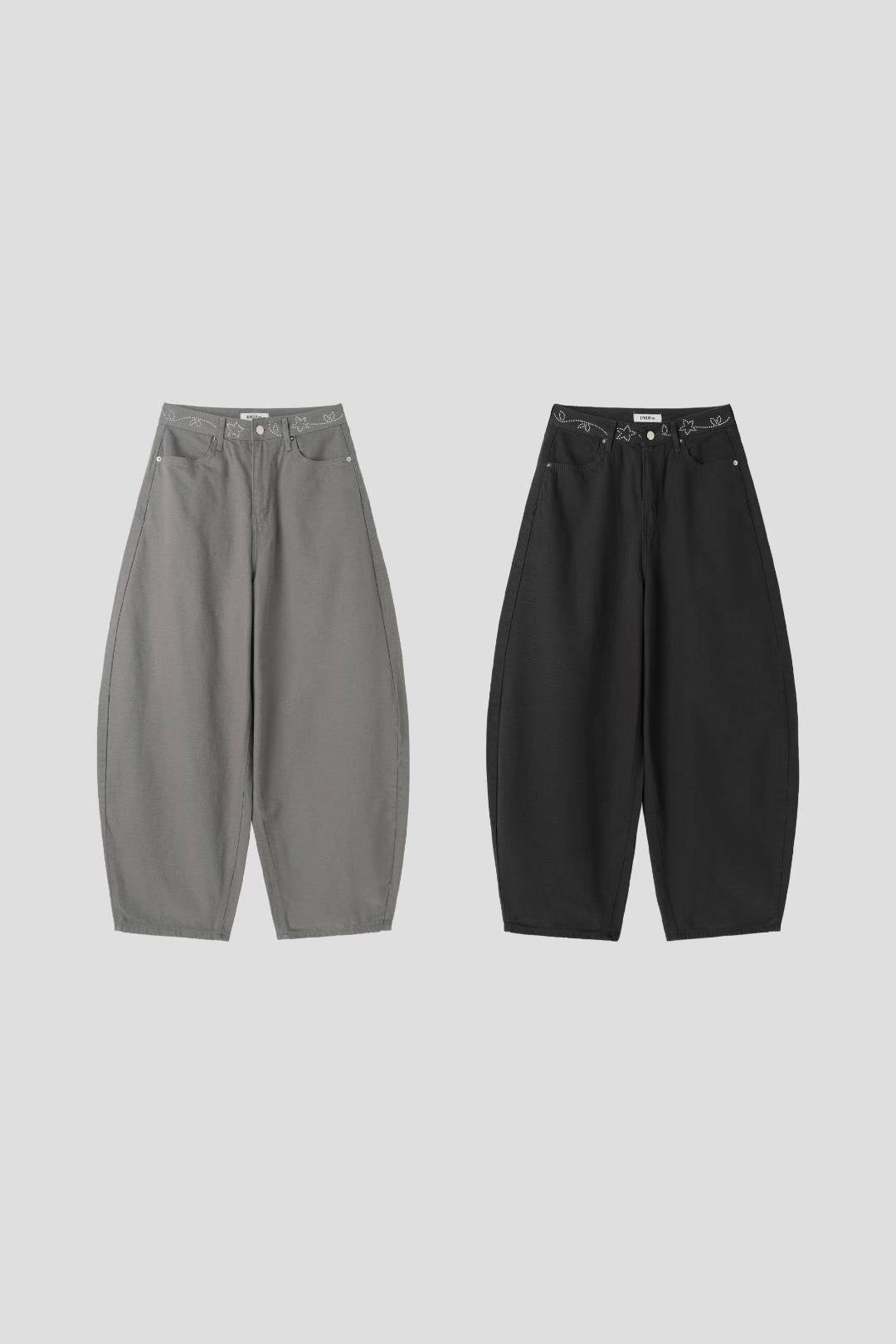 (Preorder) Silver star chain balloon pants
