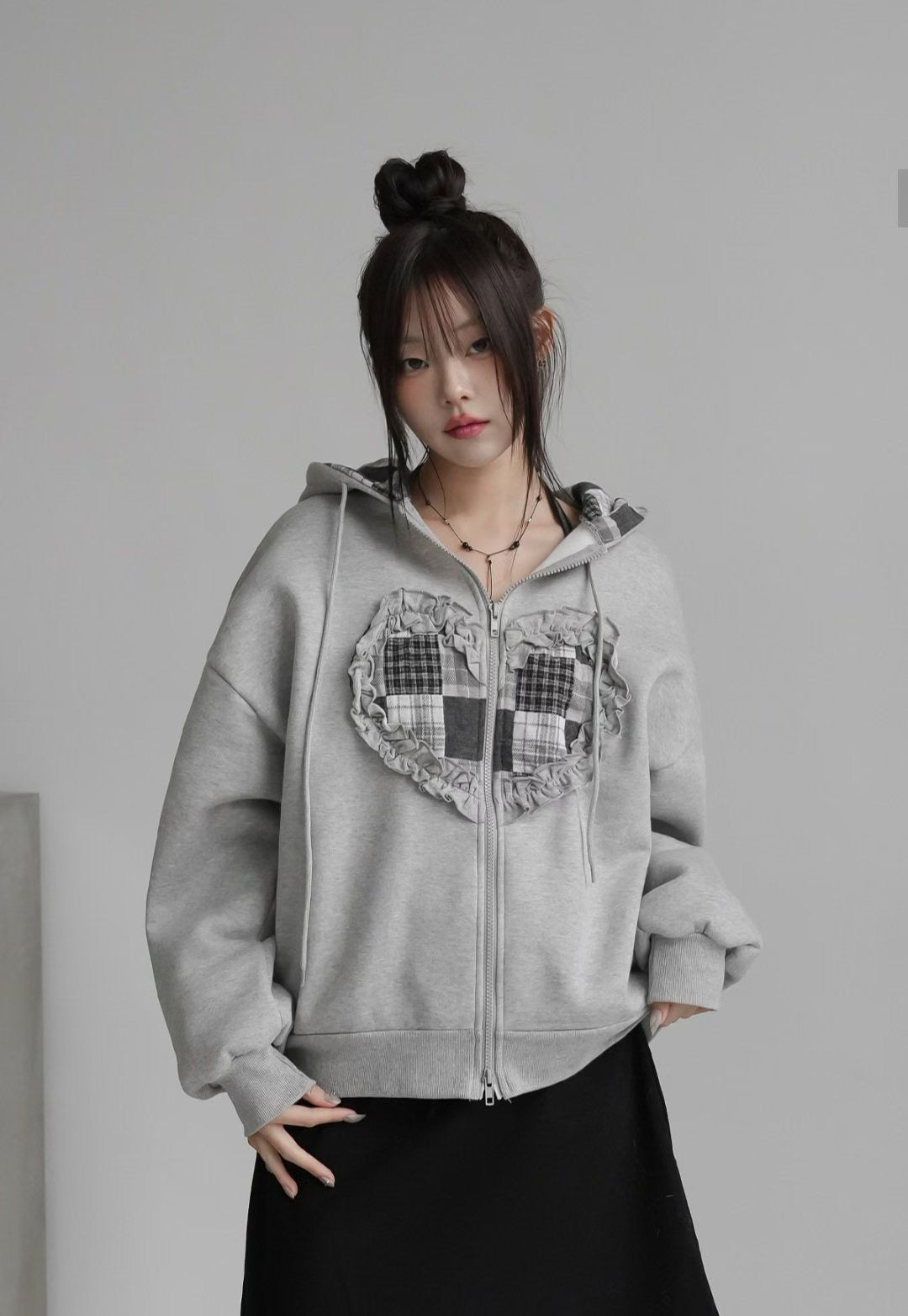 Heart Hoodie Zip Up Jacket