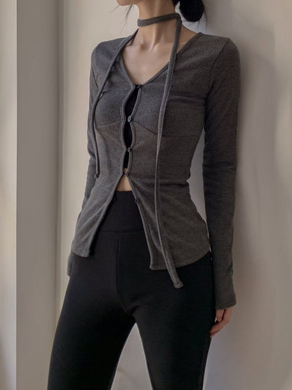 (DEC NEW) Cardigan with Scarf Set