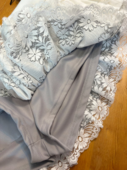 Premium Lace Layered Ruffle Mini Skirt with Bow details