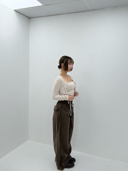 (Preorder) 2 Way Camisole Cardigan Layered Set