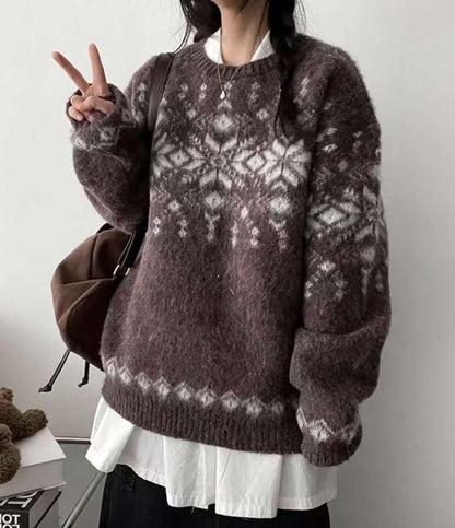 (Preorder) Unisex Winter Snowflake Brush Knitwear