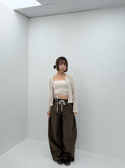 96 Embroidered Back Pocket Snap Pants  (Brown)