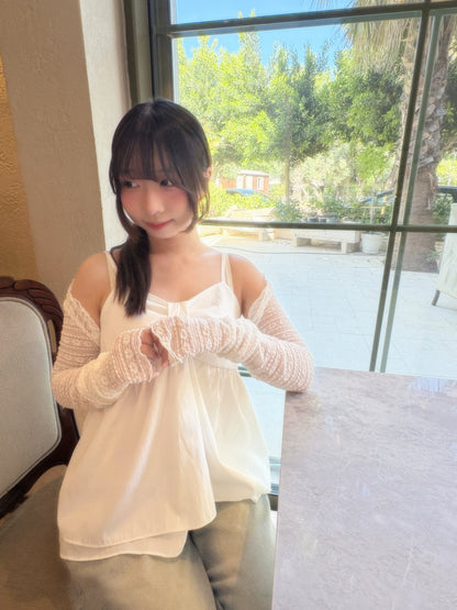Super Cute!! Ribbon Chest Design Cami Top