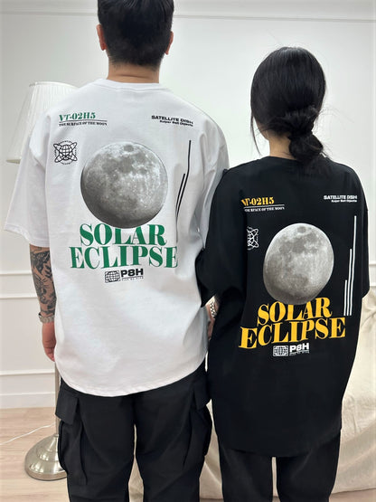 P8H Unisex Oversized Moon Graphic Short Sleeve T Shirt (Couple T Recommended!!)