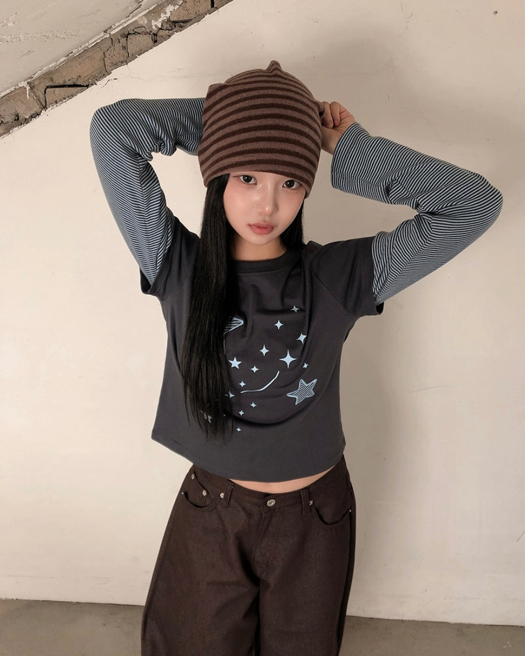 Nightstar layered long sleeve tee