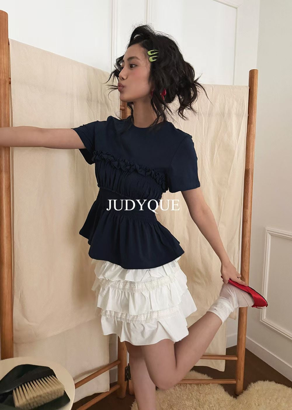 High End Smocked Waist Ruffle Blouse (3 Colours)
