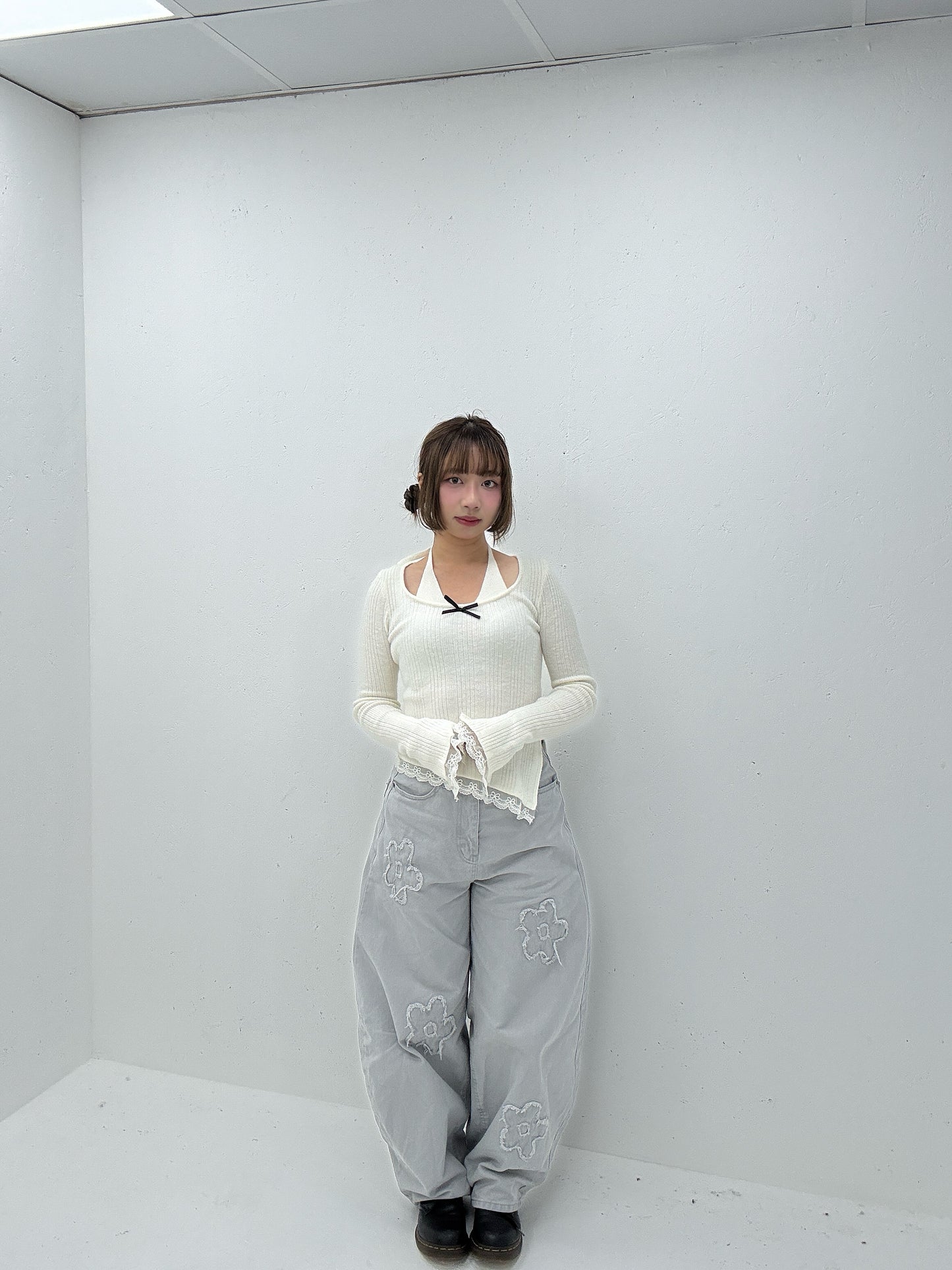 (Preorder) Floral Gray Pants