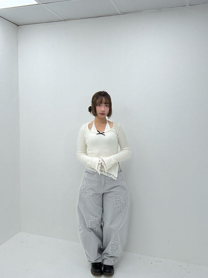 (Preorder) Floral Gray Pants