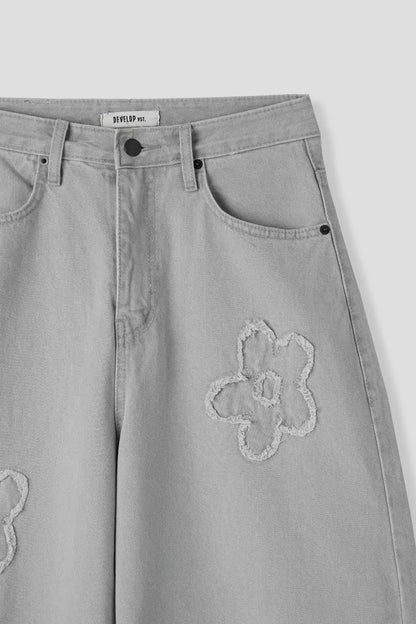 (Preorder) Floral Gray Pants