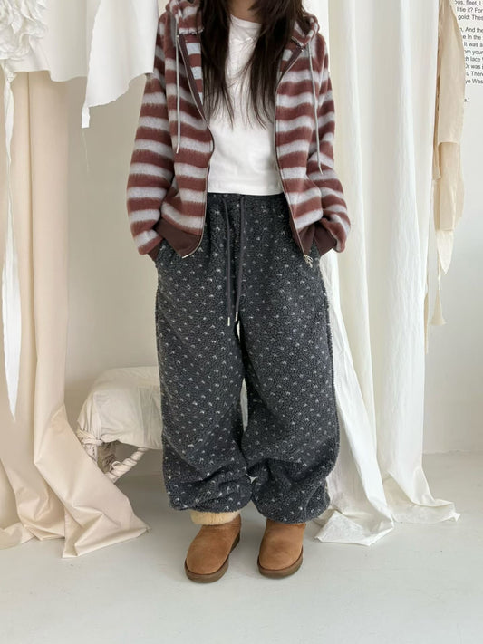 (DEC NEW) Heart Dumble Fur Pants