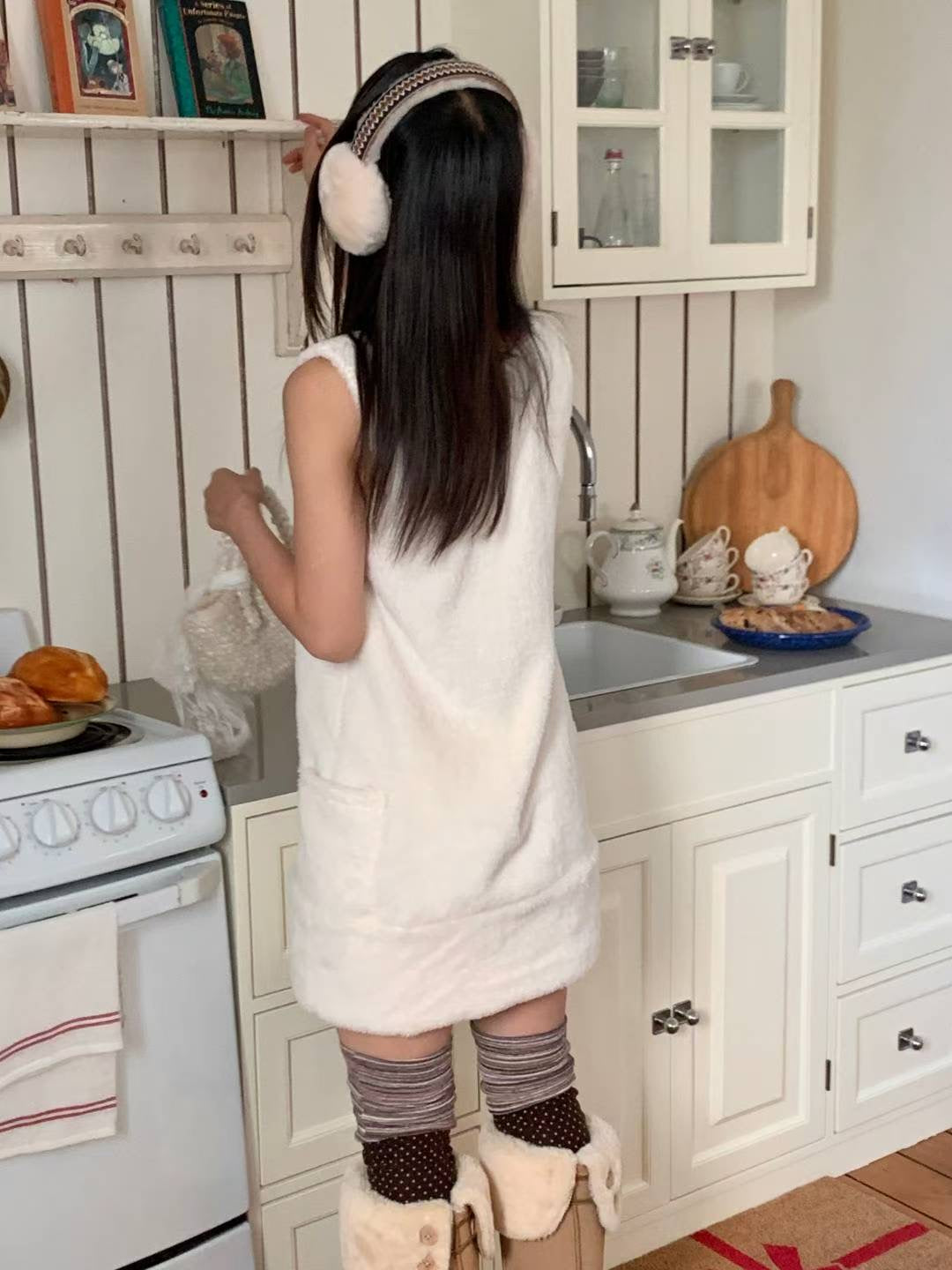 (DEC NEW) Teddy Bear Mini Dress/ Layering for Winter