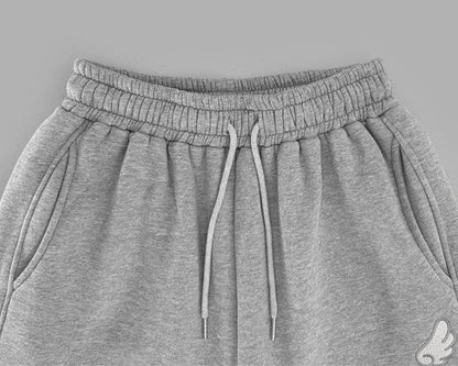 [LOOXP MADE] Sheepskin Short & Long Angel Embroidery Cut-Line Banding Wide Training Long Pants