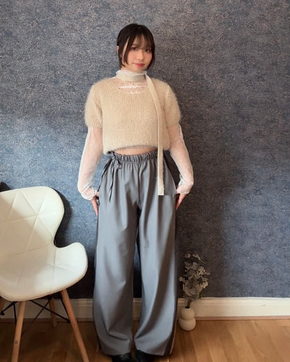 Ribbon Tie Track Long Slacks (All-Season)