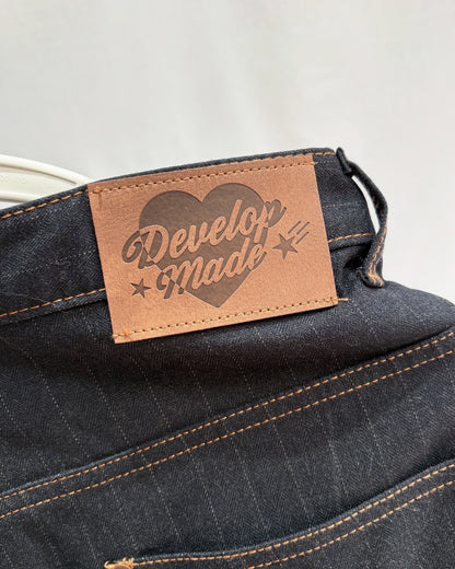 Wide Lightweight Denim Stripe Slacks (All Season)