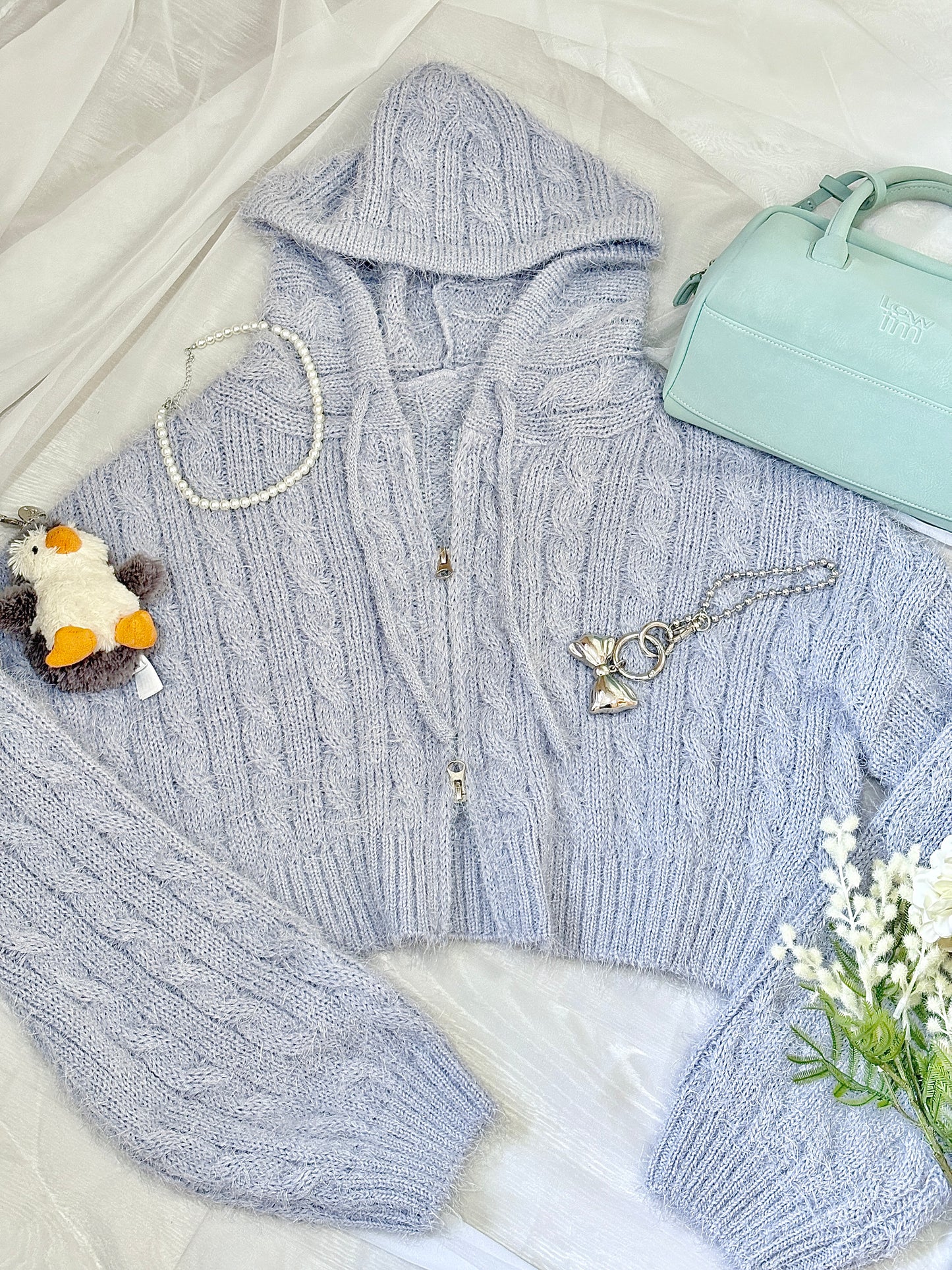 Dual-Zip Slim Fit Knit Hoodie