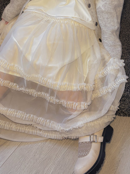 Chiffon Lace Long Flowy Skirt