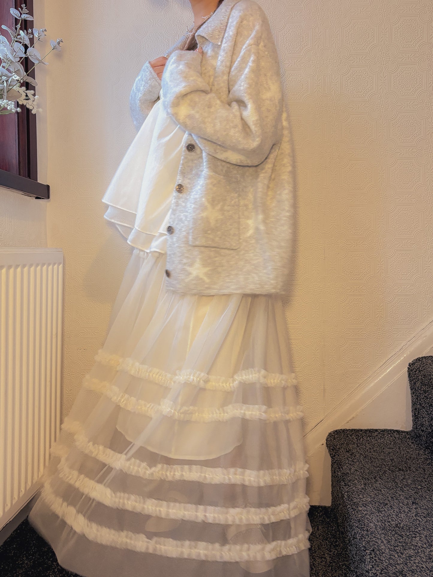 Chiffon Lace Long Flowy Skirt