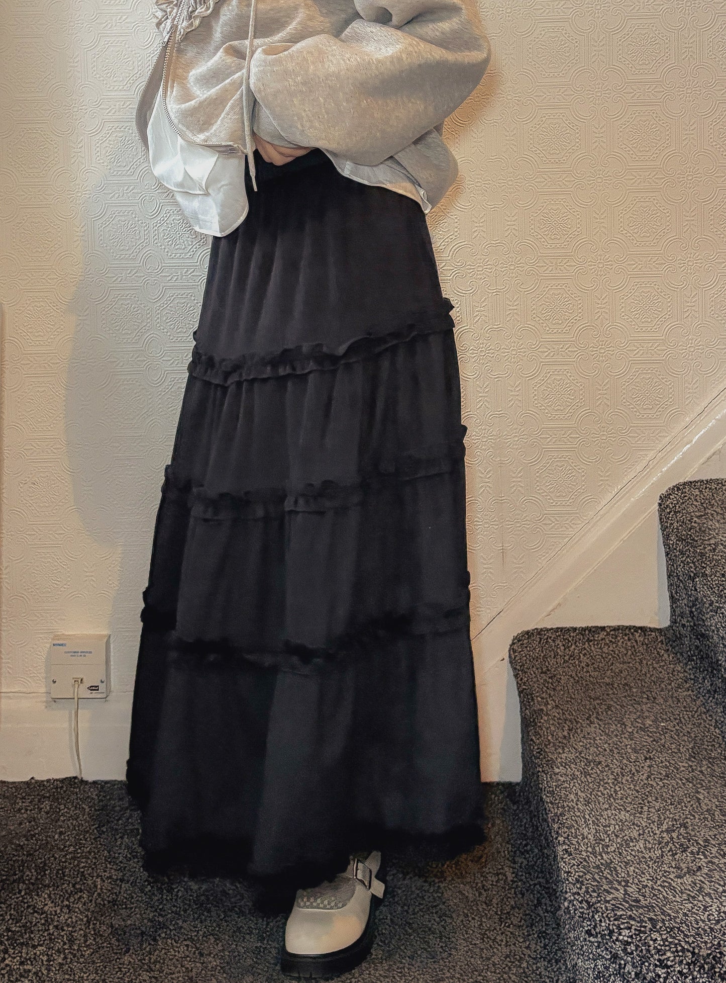 Three Season Fleece Underlining Maxi Skirt