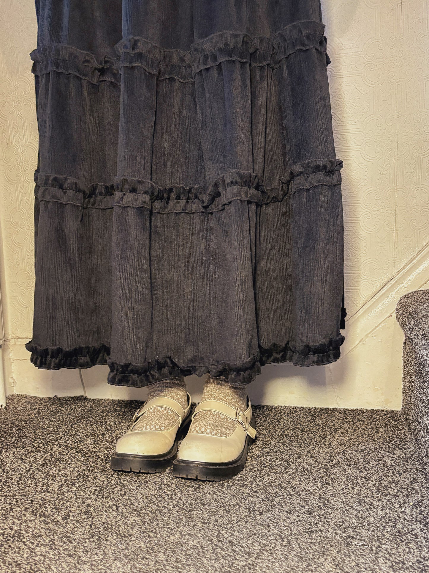 Three Season Fleece Underlining Maxi Skirt