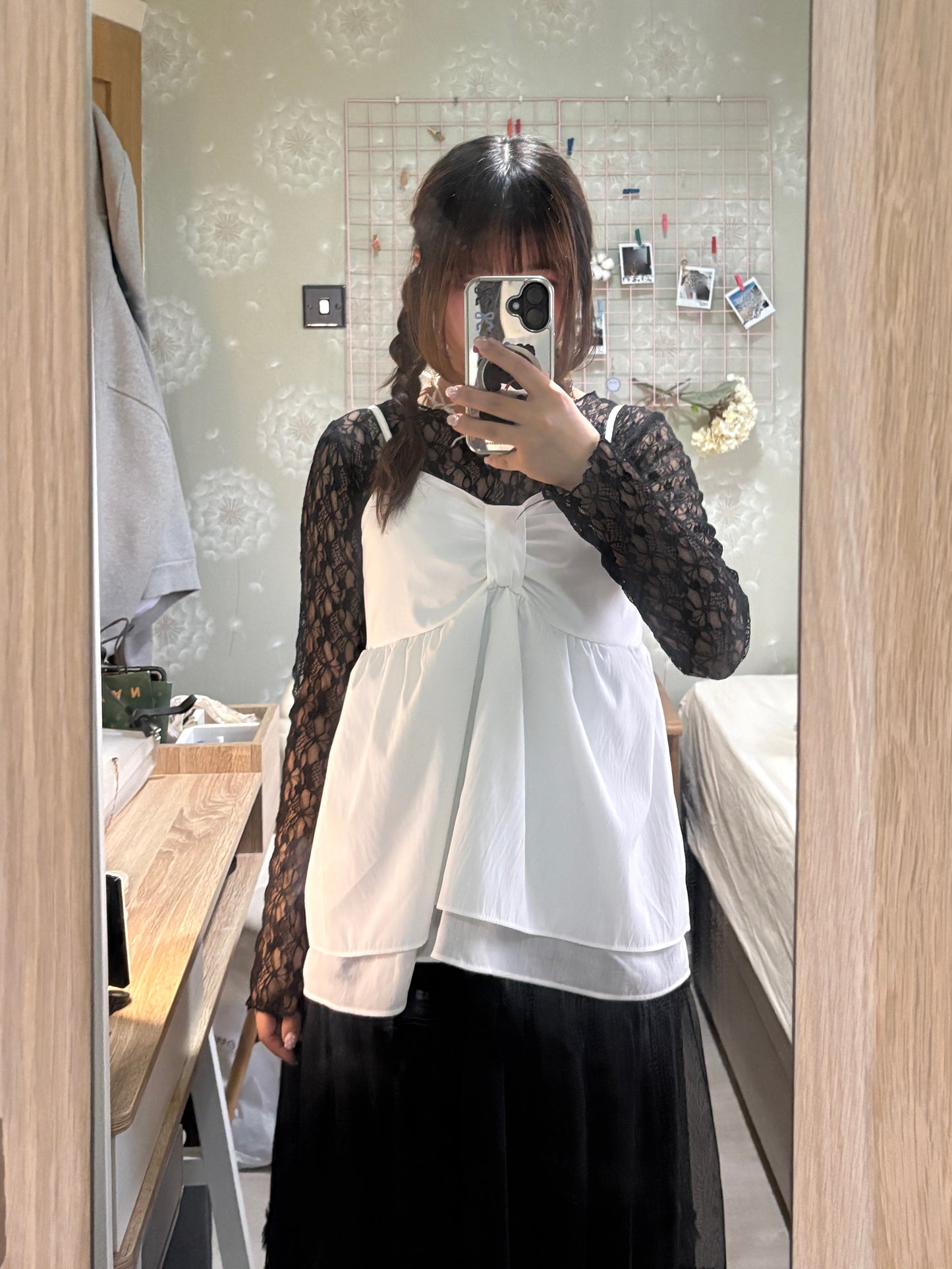 Sheer Lacy Slight Cropped Ballet Floral Tee (3 Colours)