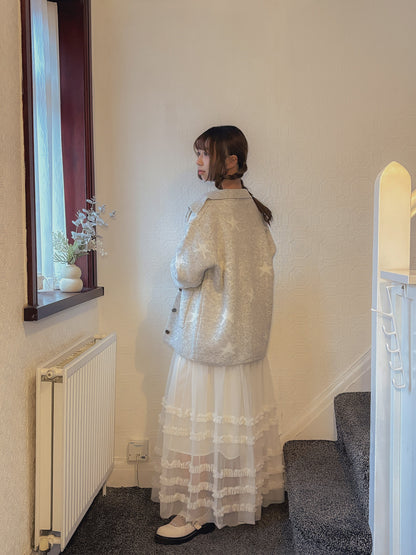 Chiffon Lace Long Flowy Skirt