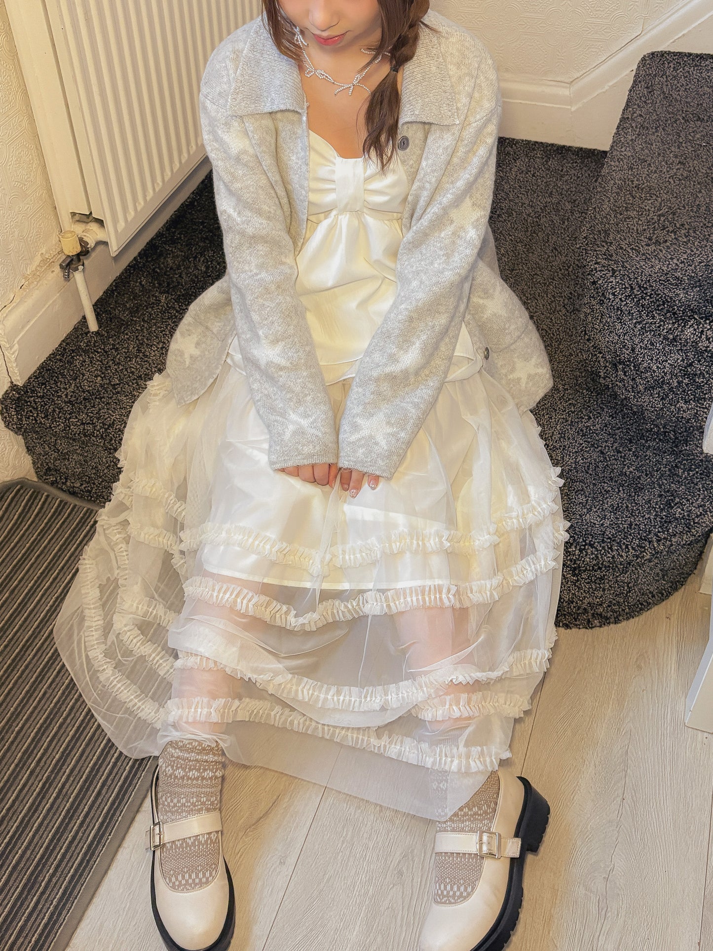 Chiffon Lace Long Flowy Skirt